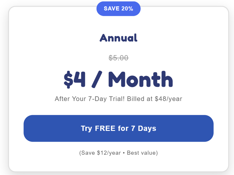 Annual Subscription $60 per year discounted to $48
